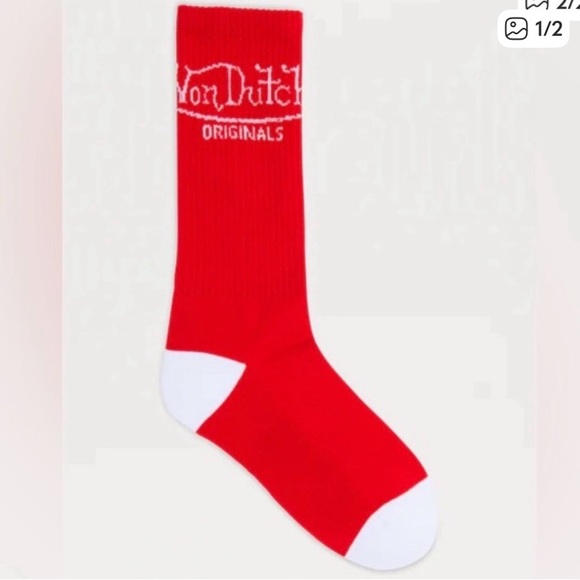 Von Dutch Other - Von Dutch Red and White Casual Socks